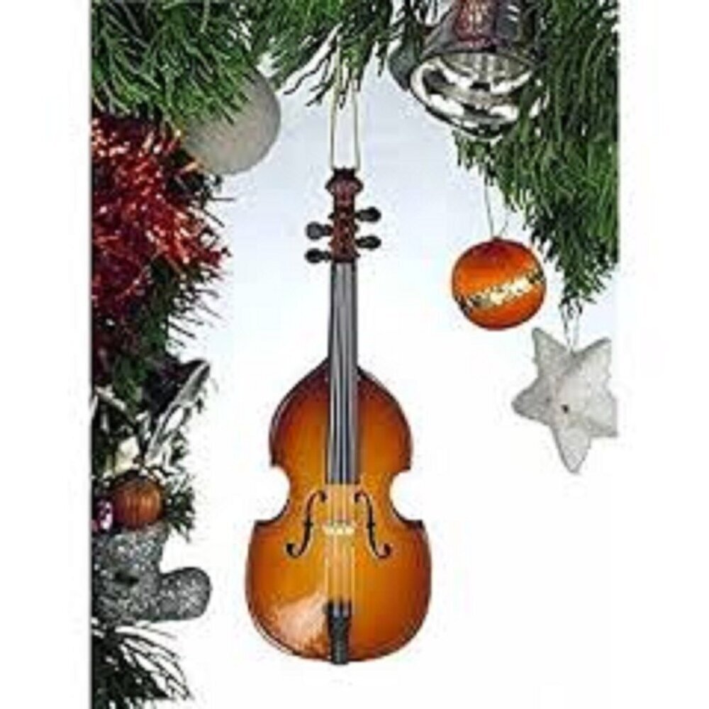 Realistic UPRIGHT BASS Musical Instrument Wood Christmas Ornament Broadway Gifts